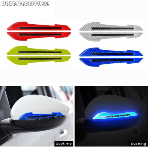 2 Pcs Car door Reflective Strips Safety Warning mark Car Styling Accessories Bumper Leaf Board Reflective Stickers decorative