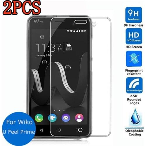 2PCS Tempered Glass For WIKO U FEEL PRIME Protective Film 9H Screen Protector Explosion-proof For WIKO U FEEL PRIME