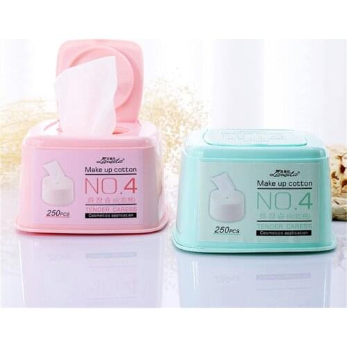 250 Pieces Non-Woven Fabrics Cosmetic Cotton Pulling Style Makeup Remover Fine Cotton Pads Face Cleaning Nail Wipes E1034