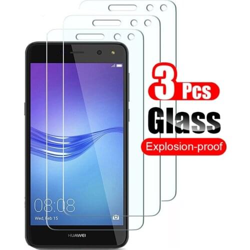 3Pcs Tempered Glass Screen Protector On For Huawei Y5 Y6 2017 Shock Resistance Bubble Free Protective Film 9H Glass Saver