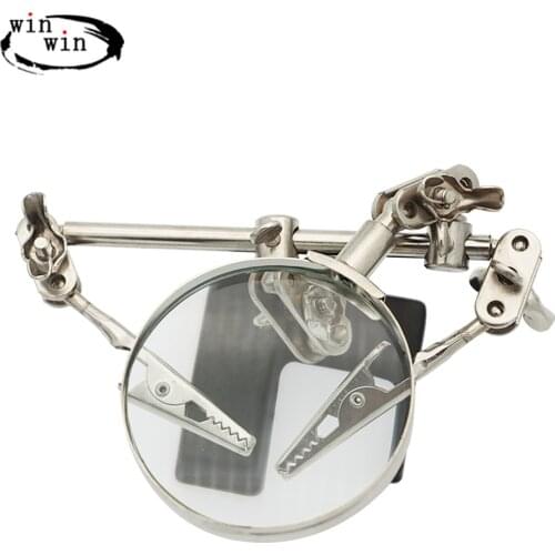 3 in 1 LED Welding Magnifying Glass Auxiliary Clip Magnifier Soldering Solder Iron Stand Holder Station Rework Repair Tool