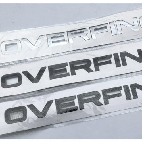Car Styling Refitting Hood Rear Trunk Lower Bumper Sticker Chrome Black Carbon Letters Emblem Badge for Range Rover OVERFINCH