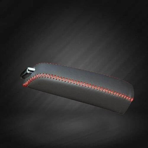 Car Hand Brake Covers Top Layer Leather Case for Peugeot 408 Handbrake Grips Cover Auto Genuine Leather Handbrake