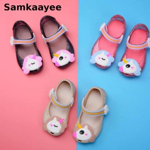 0-6y Kids Mules Clogs Summer Girls Cartoon Sandals Toddler Jelly Slippers Flats Cute Non-Slip Children Beach Garden Shoes Y15