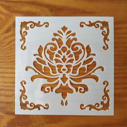 DIY Home Painting 15*15cm Vintage Pattern Stencil Template For Tile Floor Furniture Fabric Painting Decorative