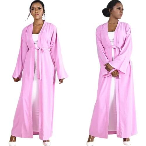 Dubai Abaya Long Sleeve Maxi Dress Women Muslim Open Front Cardigan Islamic Kaftan Kimono Prayer Turkish Arab Robe Gown Clothing