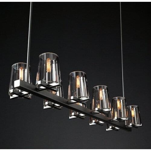 Living Room RH American Led Pendant light Lustre Bulb E14 Pendant Lamp Clear Wine Glass Shades Pendant Lighting Fixtures
