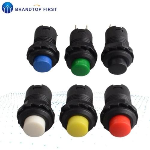 6pcs 12mm momentary & Lock Latching OFF- ON Push Button Switch maintained fixed pushbutton switch