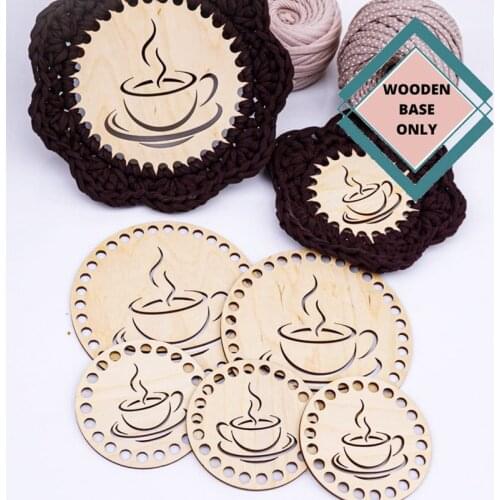 10pcs Round Base Wooden Bottom for crochet coasters and trivets Crochet Wooden base with holes DIY crochet for Basket Making