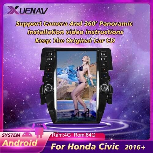 PX6 Android Car radio tape recorder head unit multimedia player For Honda civic 2016+ Support HD 1080P Support Lossless music