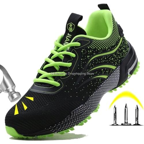 Fashion Safety Shoes Men European Standard Steel Toe Cap Anti-puncture Anti-slip Work Shoes Male Comfort Work Sneakers Men Boots