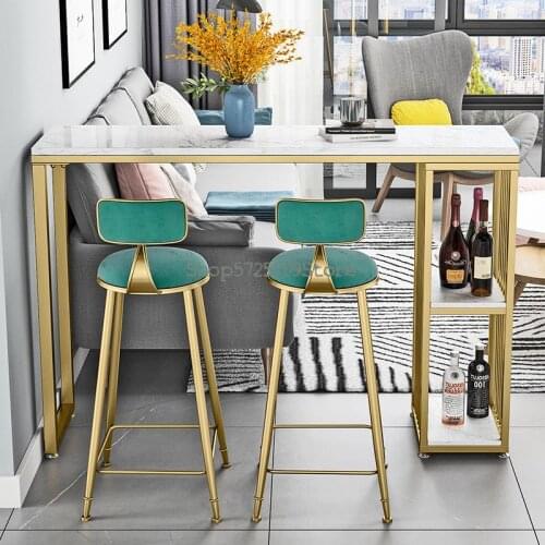 Nordic marble bar table home simple kitchen living room partition bar high table and chair combination wine cabinet bar counter
