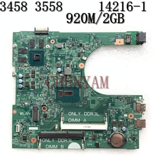 Brand NEW FOR Dell Inspiron 3458 3558 Laptop Motherboard I3-5015U 920M/2GB 14216-1 PWB:1XVKN CN-0DTMMV DTMMV Mainboard 100%Test