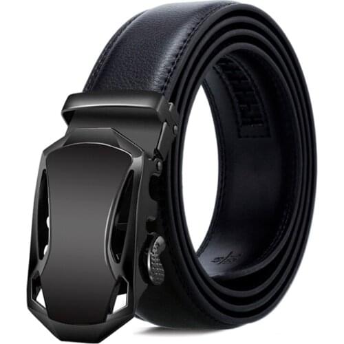Top Quality Luxury Genuine Leather Men Belt Mens Sports Car Style Metal Automatic Buckle Waist Strap Cinturones Para Hombre