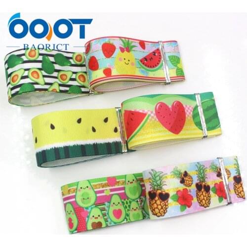 OOOT BAORJCT I-191015-2445,38mm,10yards fruit Cartoon Thermal transfer Printed grosgrain Ribbons,Clothing DIY handmade materials