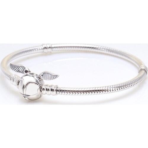 Bewill Authentic 100% 925 Sterling Silver Porter Style Magic Gold Snitch Snitch Bracelet for Christmas Gift