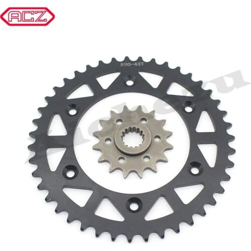 43T/16T 520 Motorcycle Front Rear Chain Sprocket For 790 18-19 690 08-19 690 R 10-17 690 SMC R 08-17 690 SM R