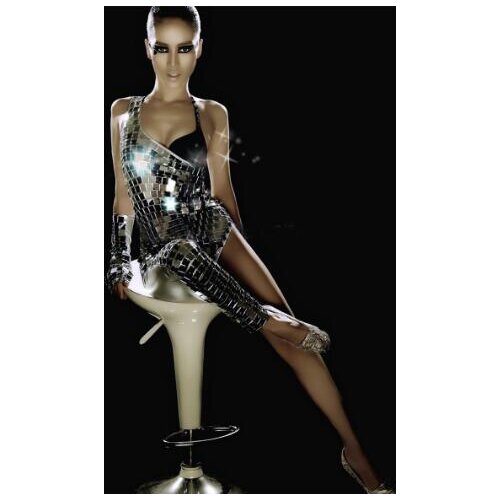 Sexy Female mirror costume Bodysuits Women Performance Dance Wear