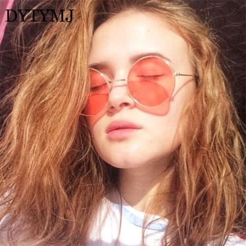 DYTYMJ Round Sunglasses Women Sexy Retro Metal Sunglasses Women Transparent Lens Vintage Colorful Ocean Lens Gafas De Sol Mujer