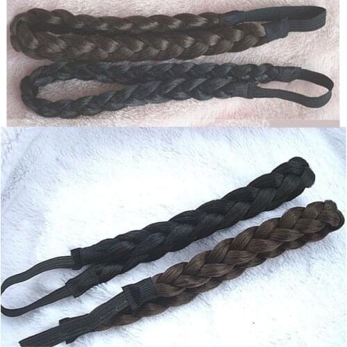 Braided Headbands Fake Hair Plaited Hair Band Braiding Hair Accessories Synthetic Hair Extension Hairpiece For Women