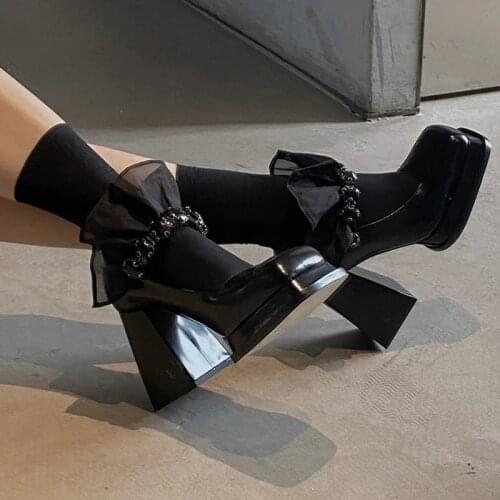 INS Office Lady Brand Square Toe Buckle Strappy Block Heel Platform Goth Elegant womens Pumps 2021 Summer Dress Party Footwear