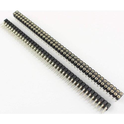 5pcs Round hole pin header 2.54mm pitch row female single row 1X40p double row 2*40p double row pin round pin gold plated