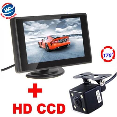 Auto Parking Assistance System 4LED Car Rearview Camera+4.3" TFT LCD Monitor 2 in 1 ccd 170 Angle car backup camera Car Monitor