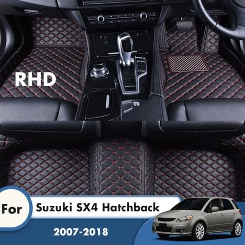 RHD Car Floor Mats For Suzuki SX4 Hatchback 2018 2017 2016 2015 2014 2013 2012 2011 2010 2009 2008 2007 Carpets Accessories