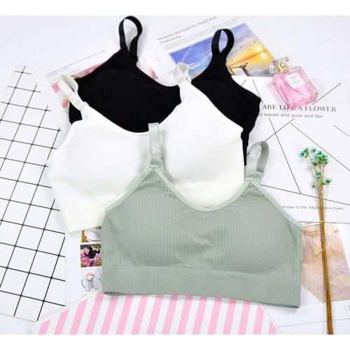New girl camisole tube top seamless thread wrap chest girl back bra without steel ring Young girls underwear bra