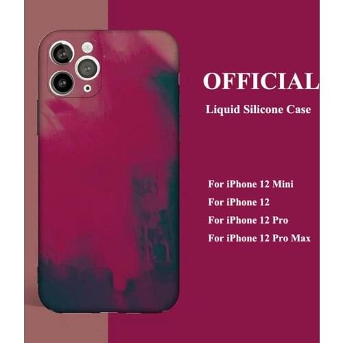 50pcs Original Liquid Silicone Case Rubber Soft Painting Watercolor Cover For iPhone 13 Pro Max 12 Mini 11 XS XR X 8 7 Plus SE