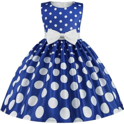 Elegant Girls Dress Dots Sleeveless Children Girls Wedding Party Princess Dress Kids Dresses For Girls Clothing 2 3 4 8 10 Year