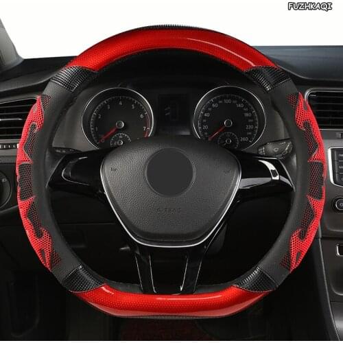 FUZHKAQI Microfiber Leather Car Steering Wheel Cover For Suzuki Vitara Swift Jimny SX4 S Cross Dzire Celerio Ertiga APV