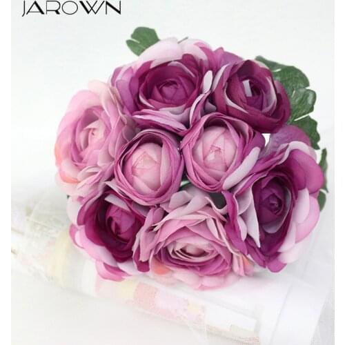 JAROWN Artificial Tea Roses Flower Fake Flowers Roses Hand Wedding Bouquet Silk Sztuczne Kwiaty Party Home Office Decoration