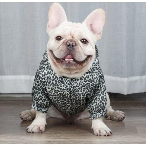 Fashion Pet Dog Leopard Wind Coat Outdoor Jacket Raincoat Clothes Pet Puppy Coat Small Medium Dogs FRench Bulldog WSC16 WSC02