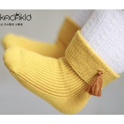 Kacakid Socks Kids Warm 4 Colors Children Kids Baby Girls Ruffle Socks Cotton Anti Slip For Girls Socks