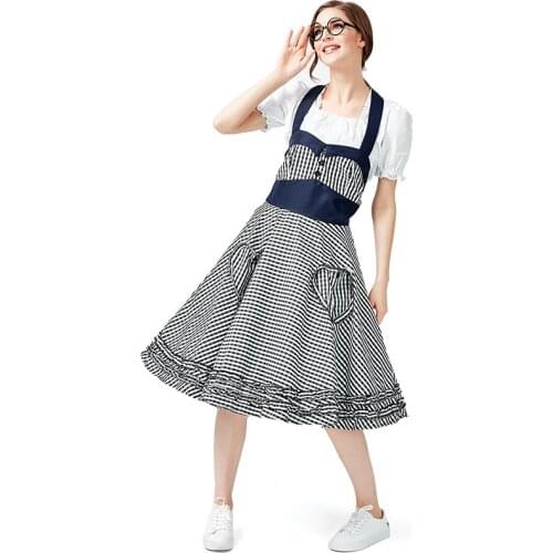 The New Plaid Suspender Skirt European and American Love Pockets Big Daily Skirts Four-color Cute Farm Skirts
