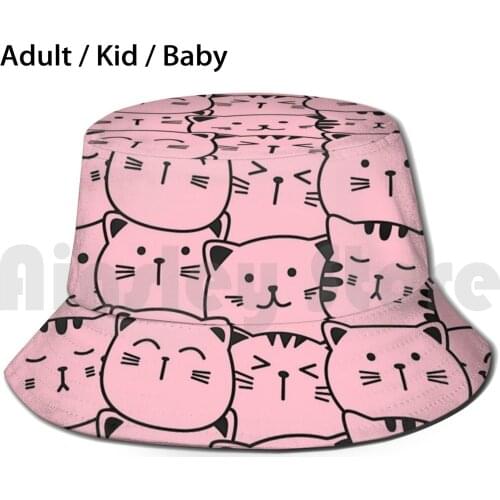 Suspicious Cats Bucket Hat Adult kid baby Beach Sun Hats Cat Kitty Fat Cats Suspicious Cats Suspicious Cat Suspicious Pet