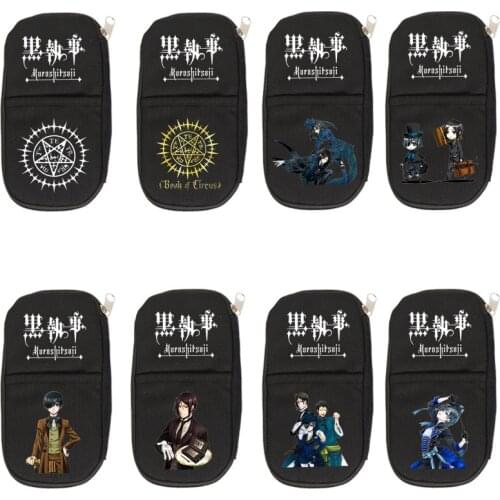 Black Butler Ciel Phantomhive Pencil Case School Bags Stationery Cosmetic Pen Box Anime Toy for Children Student Xmas Gifts