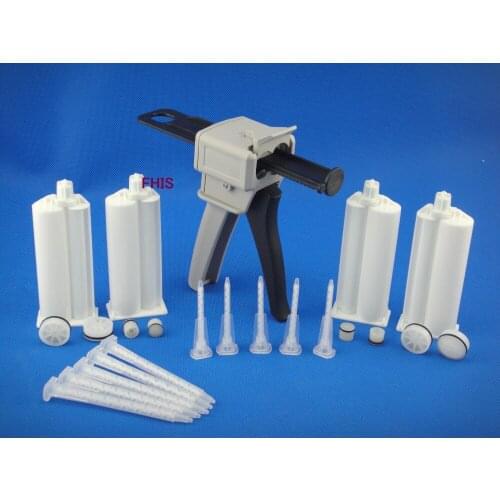 50ml 4:1 Manual AB Glue Gun and 4pcs 4:1 Cones and Mixing Tube Silicone Glue Adhesive Bonding Extrusion Tool
