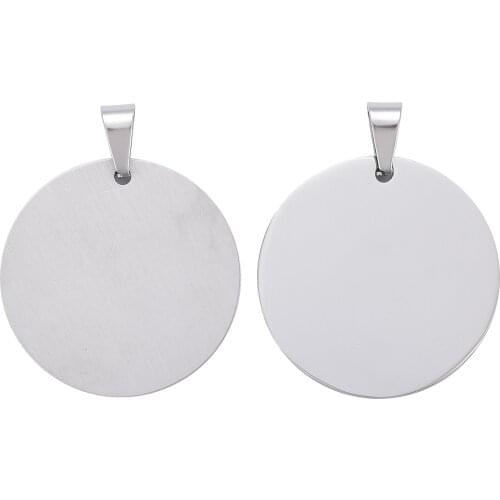 30pcs/lot 43x36x1mm 316 Stainless Steel Flat Round Hand Stamping Metal Stamping blanks Tag Pendants Hand DIY Jewelry Findings