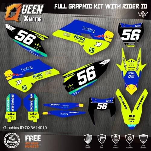 Queen X Custom Team Graphics Decals Stickers Kit For Husqvarna Sticker Decal 2014-15 TC FC 2015-16 FE TE 125 to 450cc 10