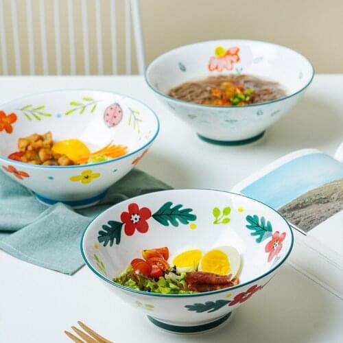Hand Painted Underglaze Ramen Bowls Ceramic Bowl Soup Noodle Bowl Tableware