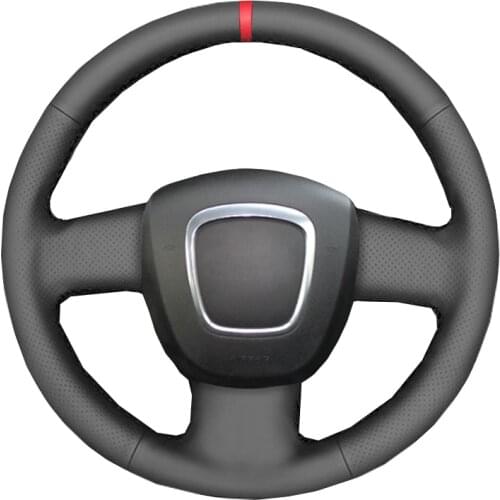 Hand Sewing Car Steering Wheel Cover For Audi A3 8P Sportback 2003-2012 A4 B7 Avant A6 C6 S4 Seat Exeo 2009 -2012 Car Styling