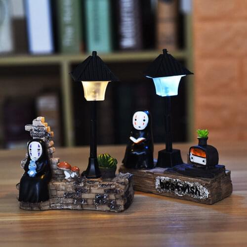 Studio Ghibli Spirited Away No Face Man Figures Toy LED Night Light Toy Anime Totoro No Face Man Figure Model Toy Kids Toys Gift