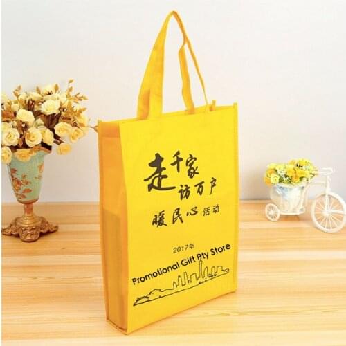 100pcs Non Woven Custom Shopping Bag With Logo Print Reusable Promotion Eco-friendly Polypropylene Tote Pouch Storage Handbag