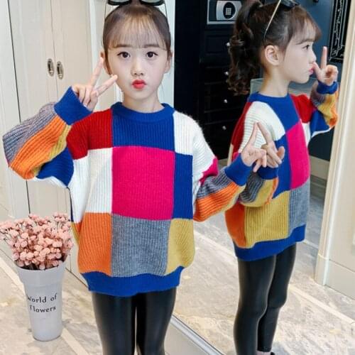 Girls Sweater Babys Coat Outwear 2021 New Thicken Warm Winter Autumn Knitting Scoop Pullover Christmas Gift Childrens Clothing