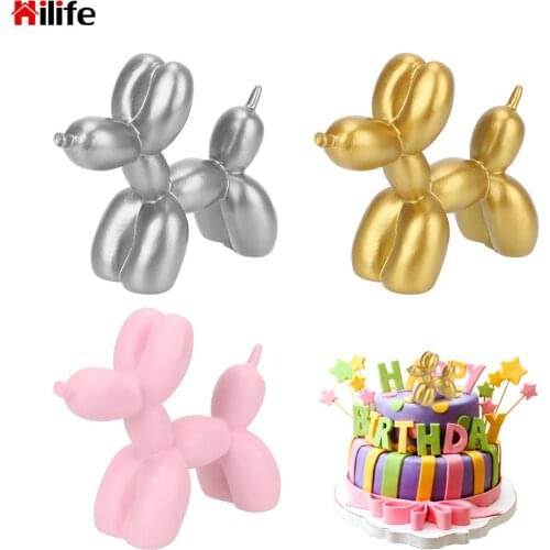 HILIFE Cake Baking Decorations Mini Resin Balloon Dog Party Dessert Desktop Ornament Home Decoration