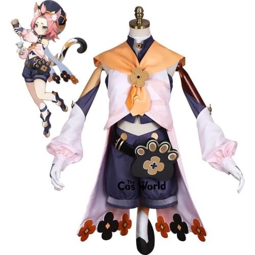 Genshin Impact Mondstadt Diona Uniform Tops Shorts Outfit Games Cosplay Costumes
