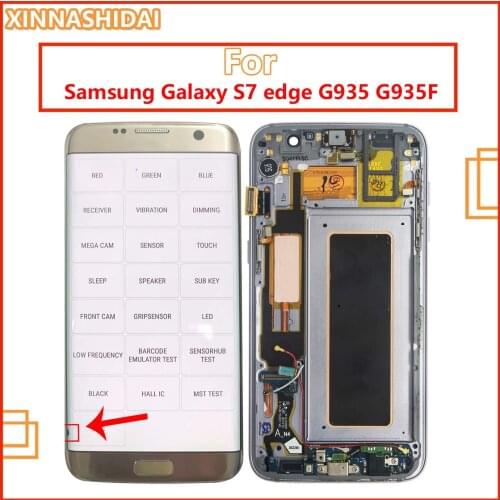 LCD For SAMSUNG Galaxy S7 edge G935 G935F G935FD SM-G935FD Display Touch Screen Digitizer Assembly Replacement With Black dots