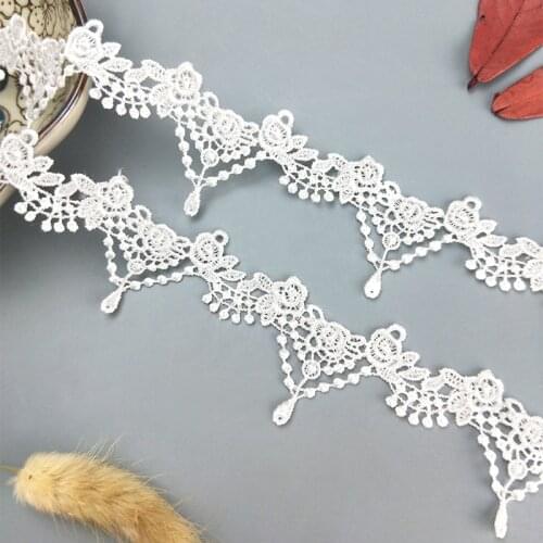 Zsbszc 2 yards Width 3.5CM sewn white lace trim lolita lace DIY tassel garment accessories macrame embroidery lace JDB50